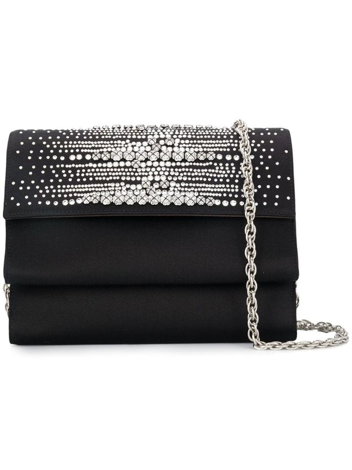 Rodo Crystal Embellished Clutch Bag - Black