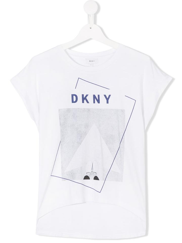 Dkny Kids Graphic Print T-shirt - White