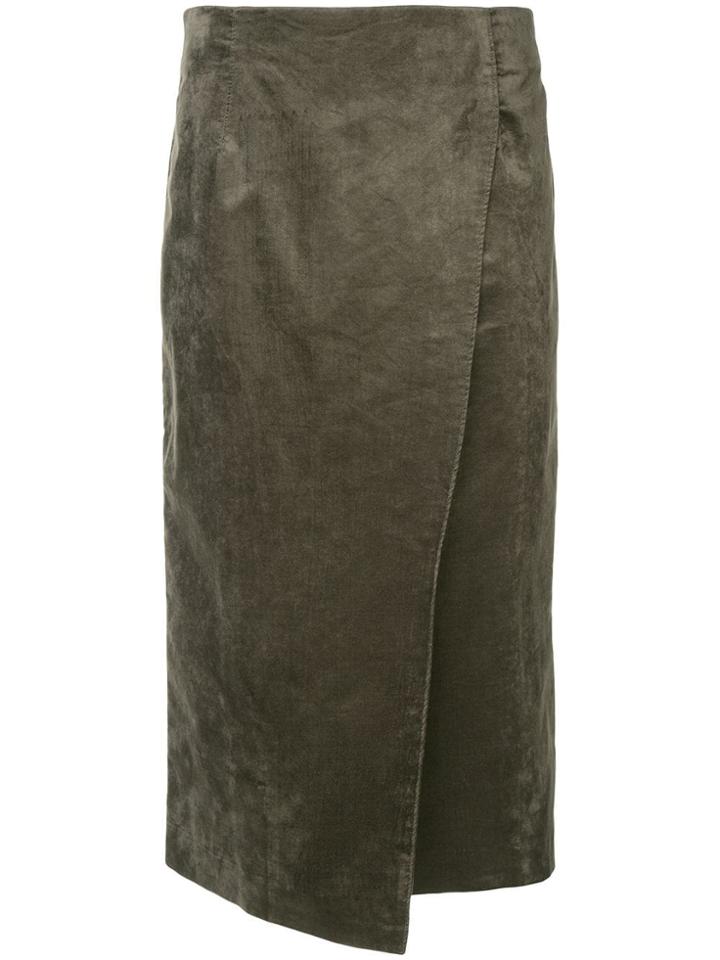 Des Prés Asymmetric Midi Skirt - Brown