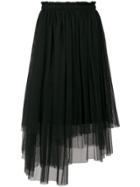Msgm Tulle Midi Skirt - Black