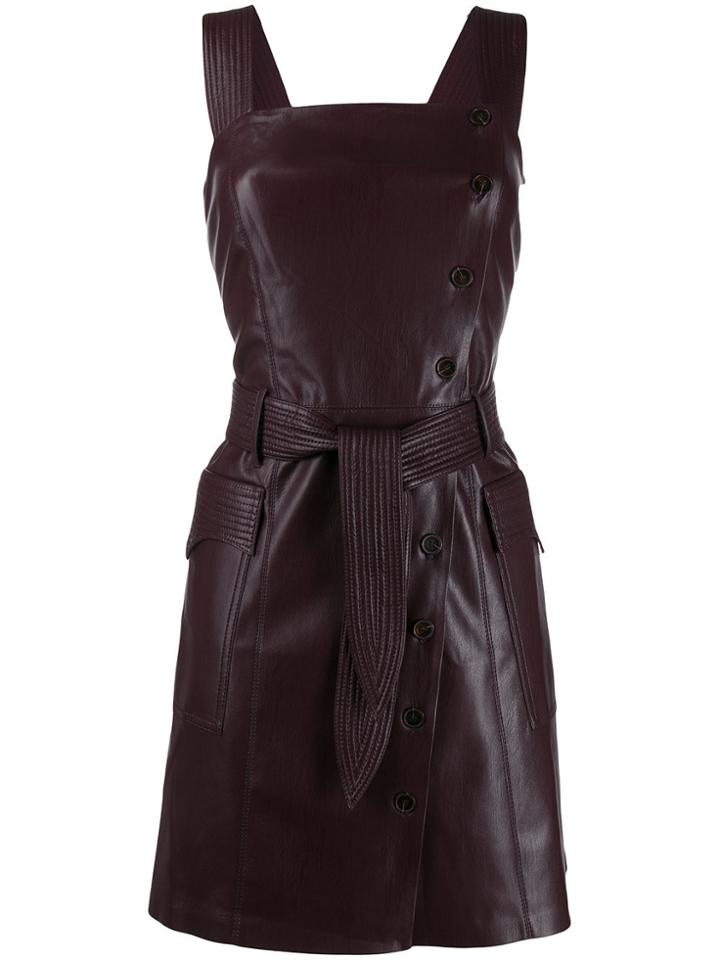 Nanushka Charo Vegan Leather Pinafore Dress - Purple