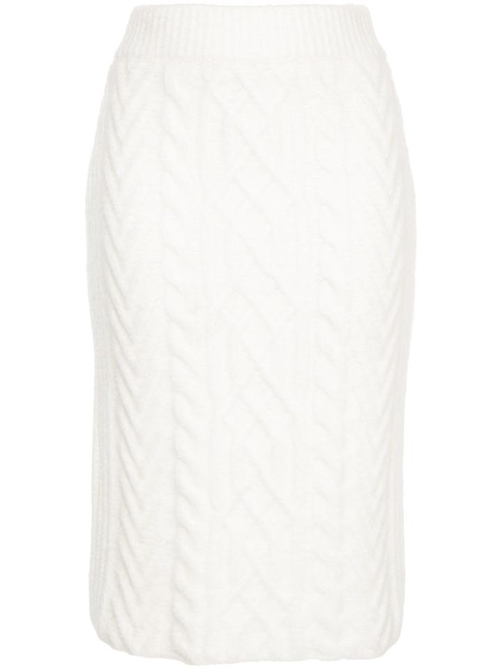 Guild Prime Cable Knit Pencil Skirt - White