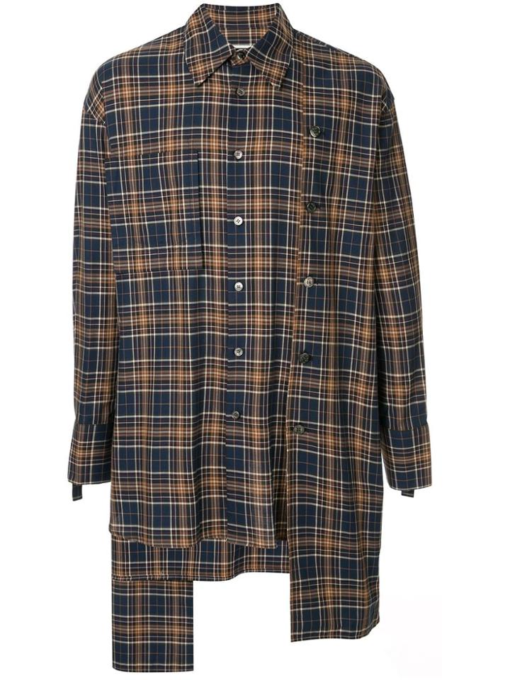 Wooyoungmi Check Asymmetric Shirt - Blue