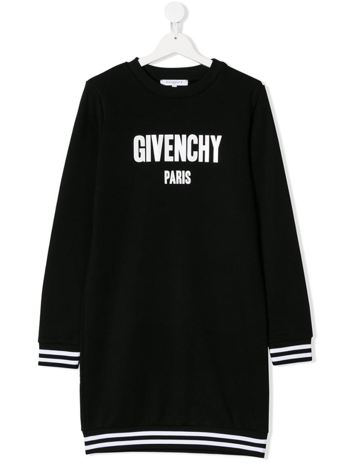 Givenchy Kids Teen Logo Print Sweatshirt Dress - Black