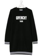 Givenchy Kids Teen Logo Print Sweatshirt Dress - Black