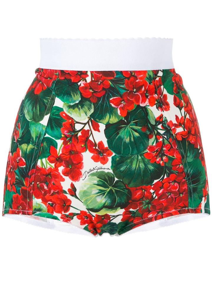 Dolce & Gabbana Floral Print Bikini Bottoms - Red