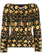 Yves Saint Laurent Vintage Geometric Printed Jacket - Black