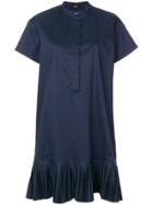Ps By Paul Smith Pleated Hem Shirt Dress - Blue