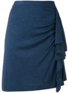 Paul & Joe - Ruffled Detail Skirt - Women - Silk/polyamide - 34, Blue, Silk/polyamide