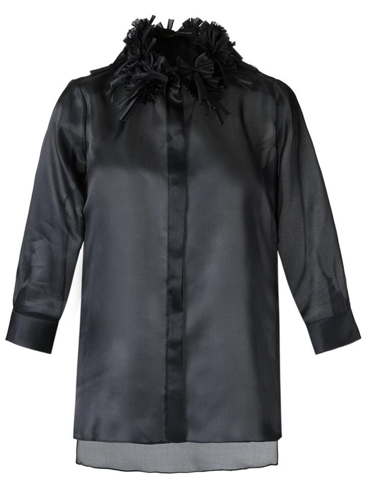 Gloria Coelho Embellished Blouse, Women's, Size: G, Black, Silk/polyamide/polyester