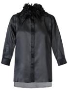 Gloria Coelho Embellished Blouse, Women's, Size: G, Black, Silk/polyamide/polyester