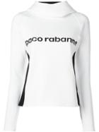 Paco Rabanne Logo Print Sweatshirt, Women's, Size: 38, White, Polyamide/spandex/elastane