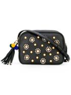 Dolce & Gabbana Glam Embellished Shoulder Bag, Women's, Black, Calf Leather/metal/wool/acrylic