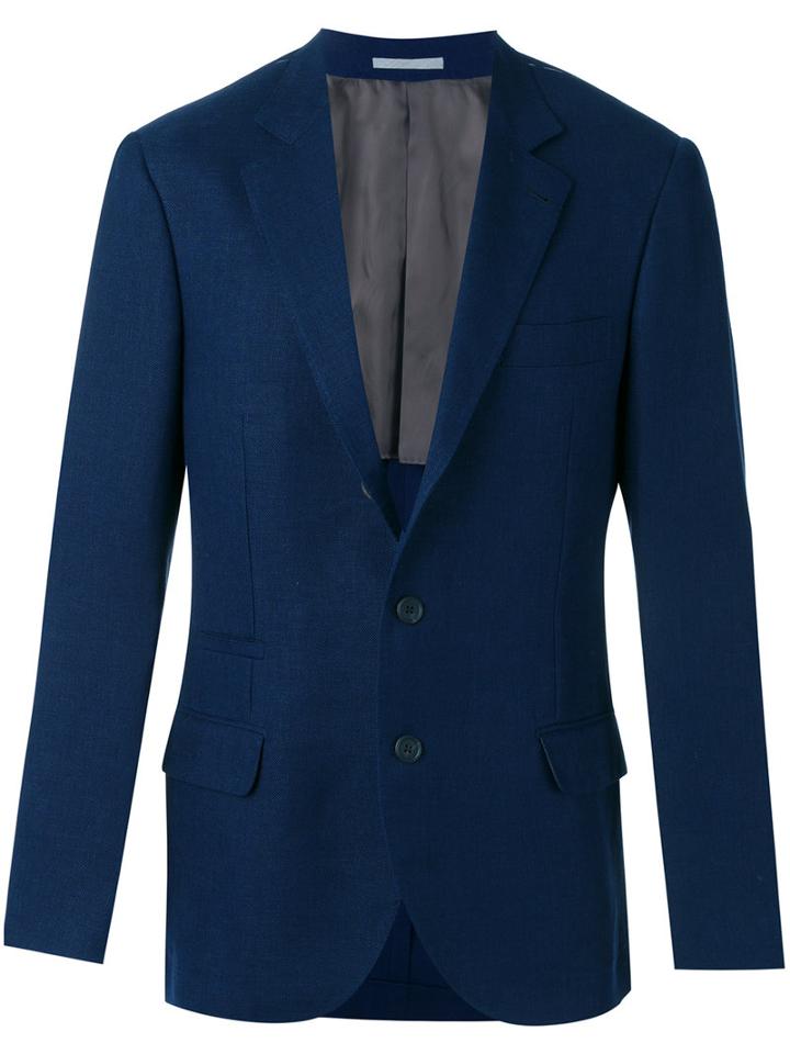 Brunello Cucinelli Flap Pocket Blazer, Men's, Size: 50, Blue, Silk/linen/flax/cupro/wool