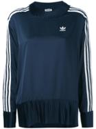 Adidas Originals - Pleated Details Sweatshirt - Women - Polyester - 42, Blue, Polyester