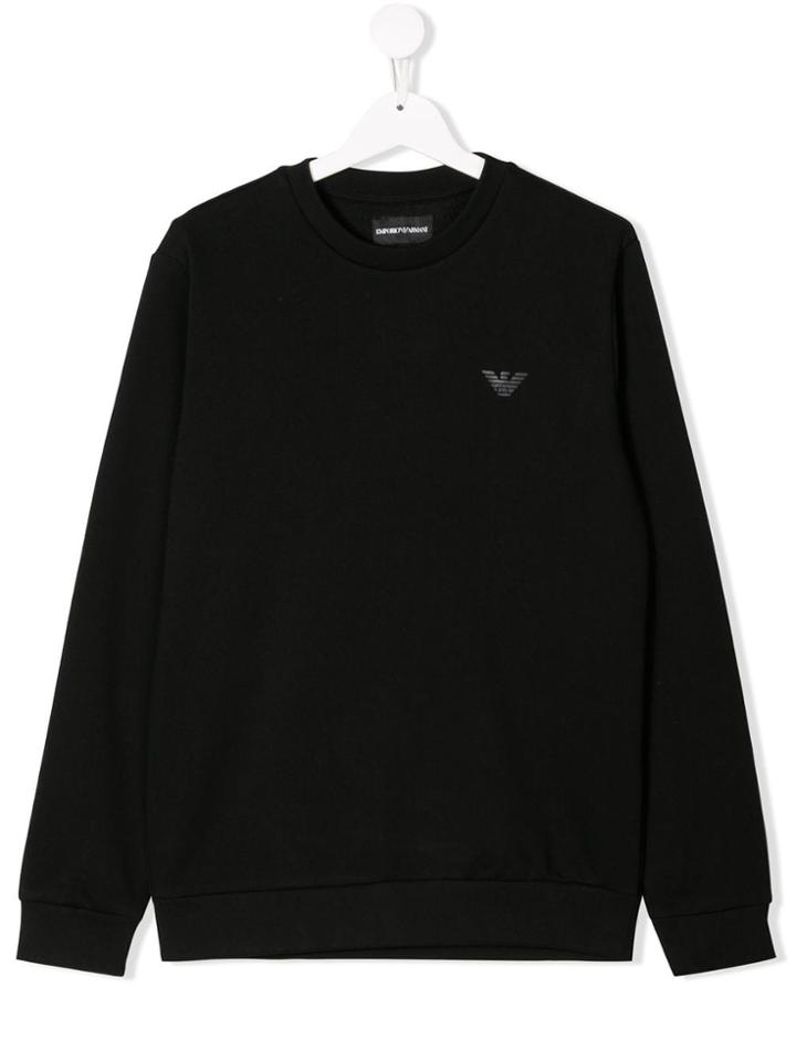 Emporio Armani Kids Teen Logo Appliqué Sweatshirt - Black