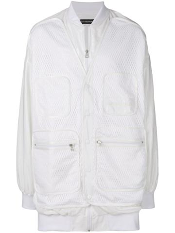 David Catalan Oversized Bomber Jacket - White