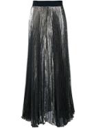 Alice+olivia Pleated Long Skirt, Women's, Size: 10, Grey, Silk/polyester