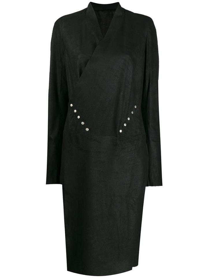 Rick Owens Studded Long Coat - Black