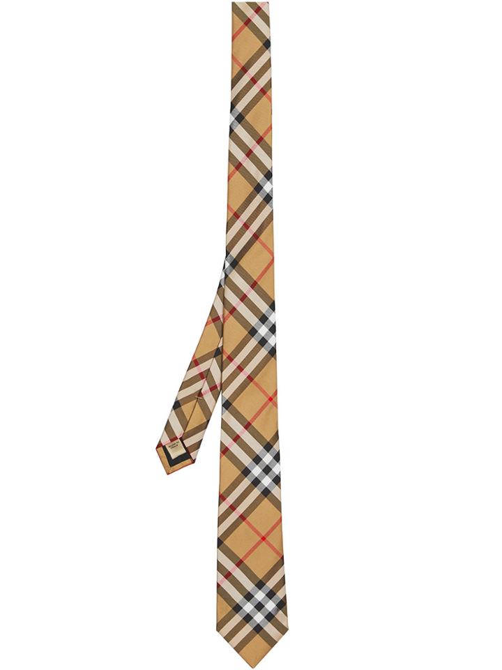 Burberry Modern Cut Vintage Check Tie - Yellow & Orange