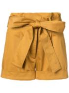 Silvia Tcherassi Velano Tied Waist Shorts - Brown