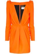 Saint Laurent Deep V-neck Dress - Orange