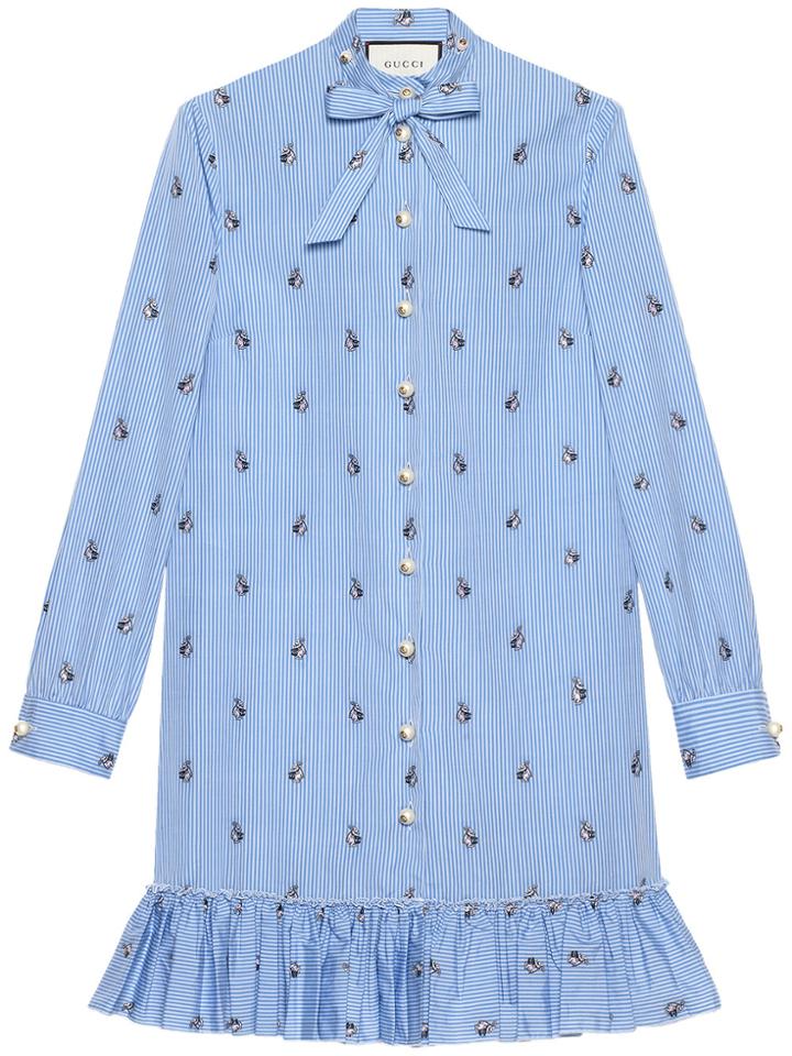 Gucci Rabbit Fil Coupé Dress - Blue