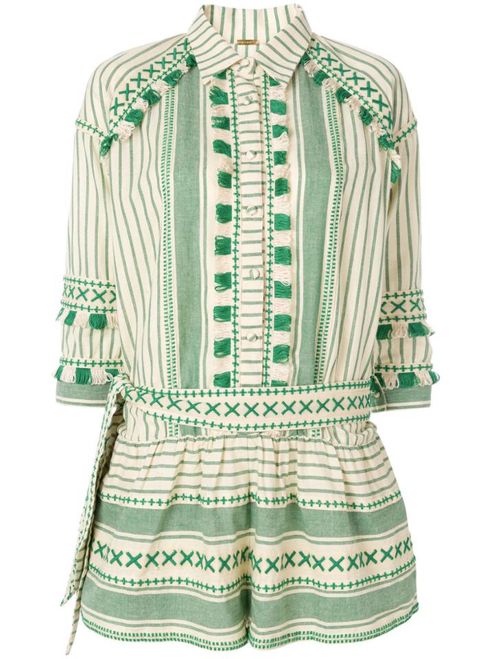 Dodo Bar Or Striped Playsuit - Green