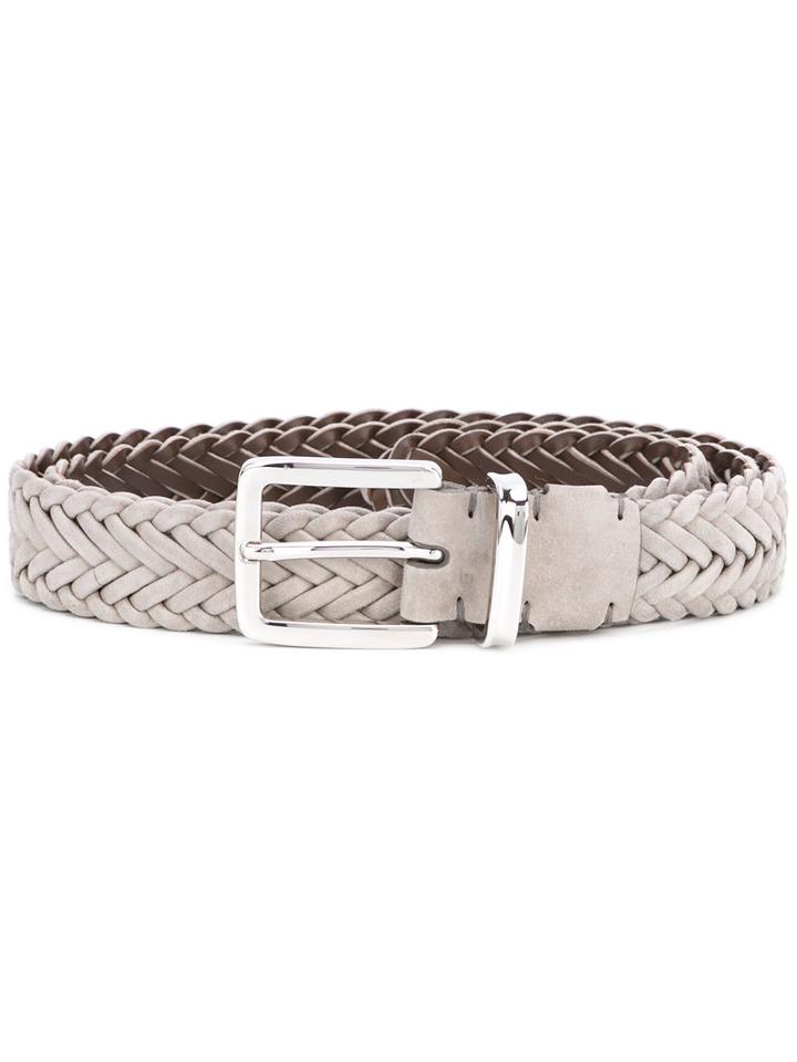 Brunello Cucinelli - Woven Adjustable Belt - Men - Suede - 95, Grey, Suede