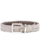 Brunello Cucinelli - Woven Adjustable Belt - Men - Suede - 95, Grey, Suede