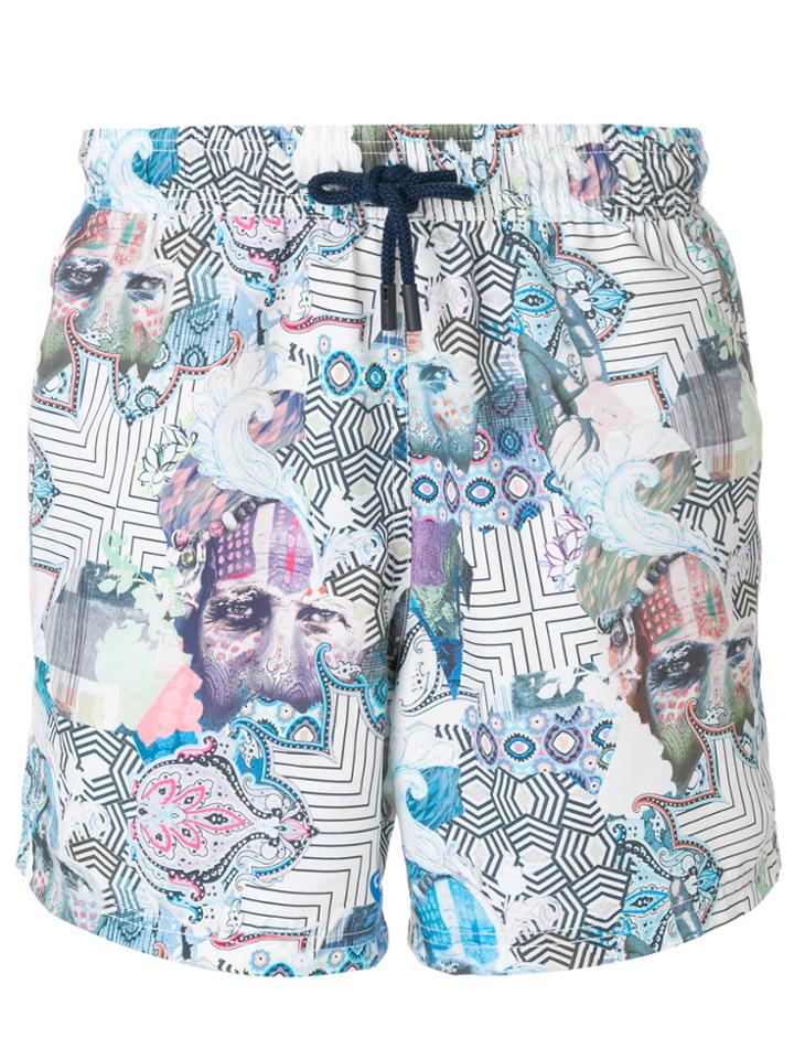 Etro Printed Swim Shorts - Blue