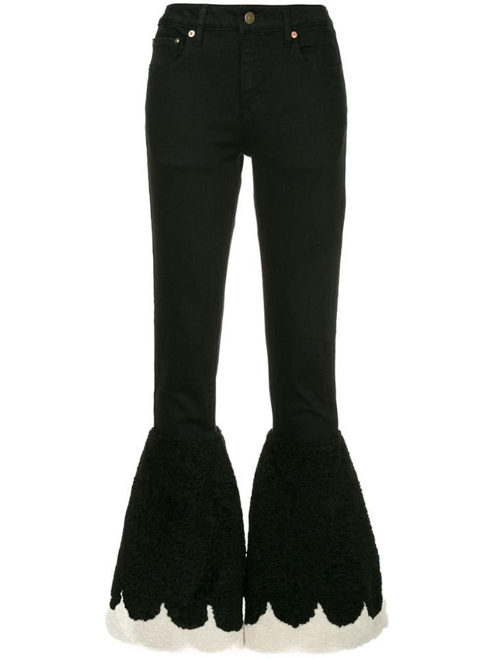 Tu Es Mon Trésor Scalloped Flared Edge Jeans - Black