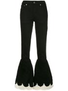 Tu Es Mon Trésor Scalloped Flared Edge Jeans - Black