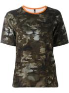 Versus Camouflage Boxy T-shirt, Women's, Size: Medium, Green, Cotton/spandex/elastane