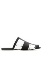 Gloria Coelho Metallic Panels Mules - Black
