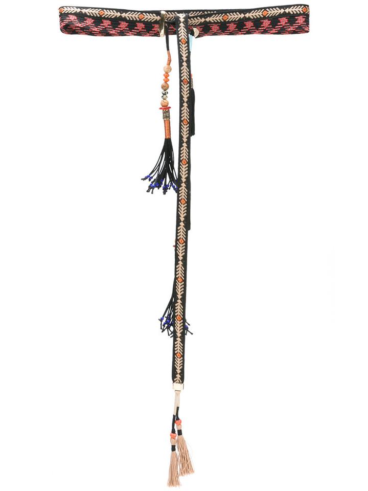 Etro Tassel Belt, Women's, Size: Large, Black, Cotton/metal