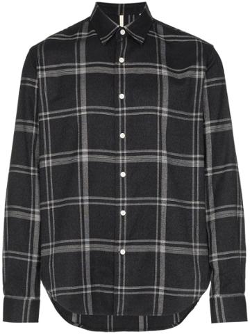 Sunflower Checked Cotton Shirt - Black