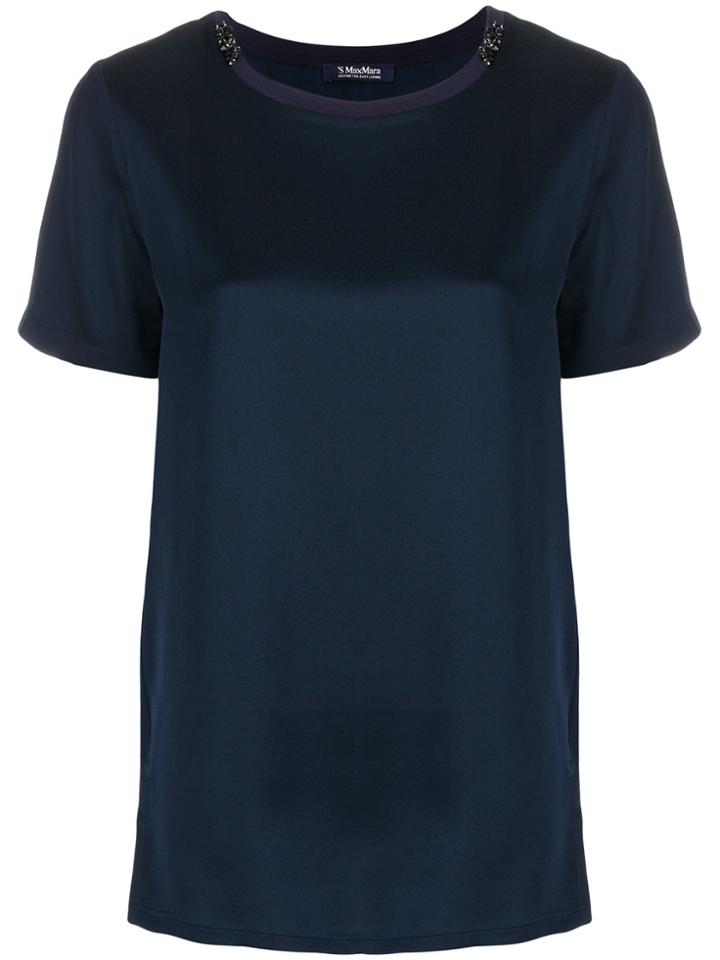's Max Mara Embellished Crewneck T-shirt - Blue