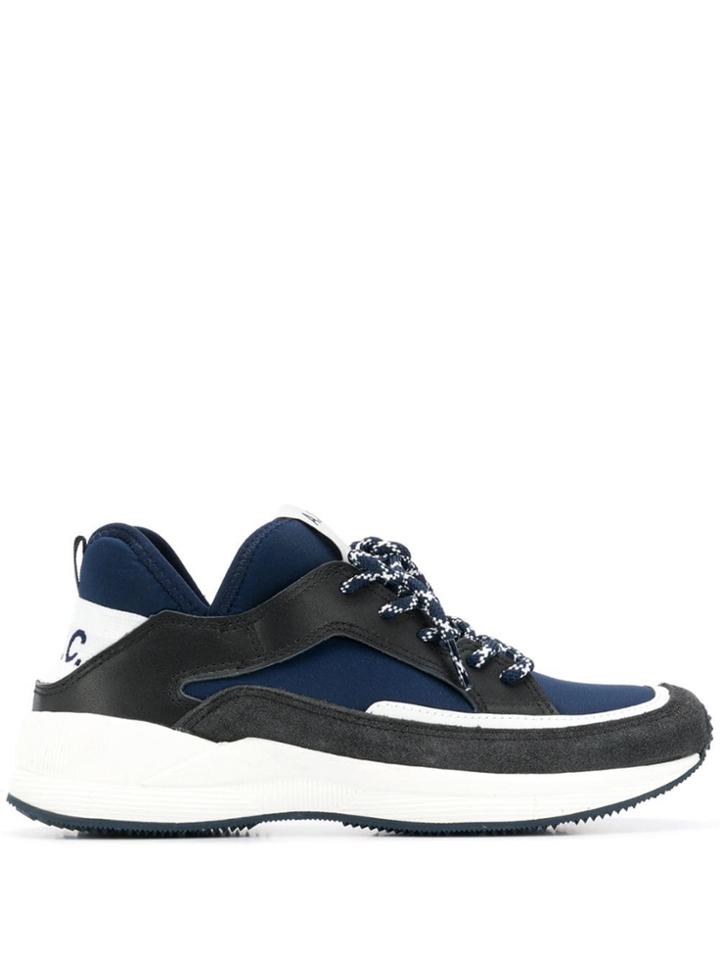 A.p.c. Colour Block Sneakers - Blue