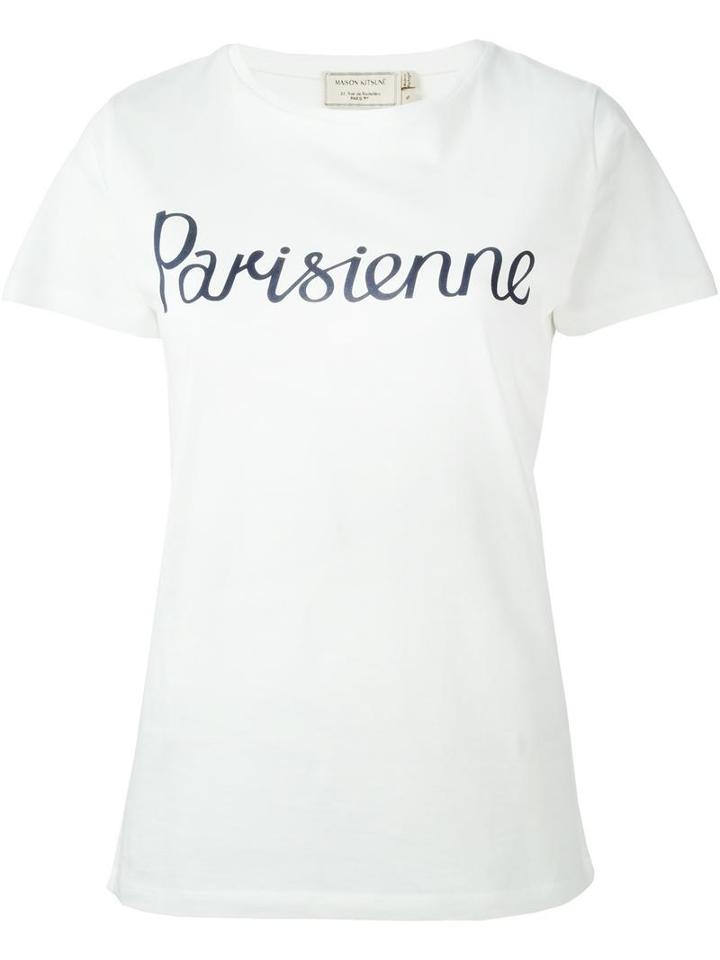 Maison Kitsuné 'parisienne' T-shirt, Women's, Size: Small, Nude/neutrals, Cotton