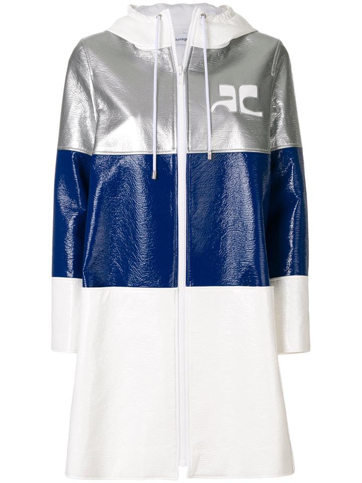 Courrèges Colour-block Zipped Coat - Blue