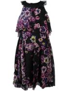 Giamba - Floral Print Dress - Women - Silk/polyamide/polyester/viscose - 46, Black, Silk/polyamide/polyester/viscose