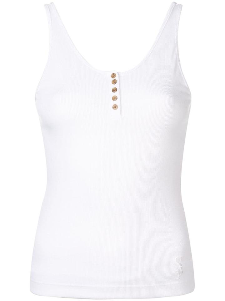Sjyp Button Front Tank Top - White