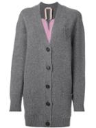 No21 - Oversized Cardigan - Women - Wool - 44, Grey, Wool