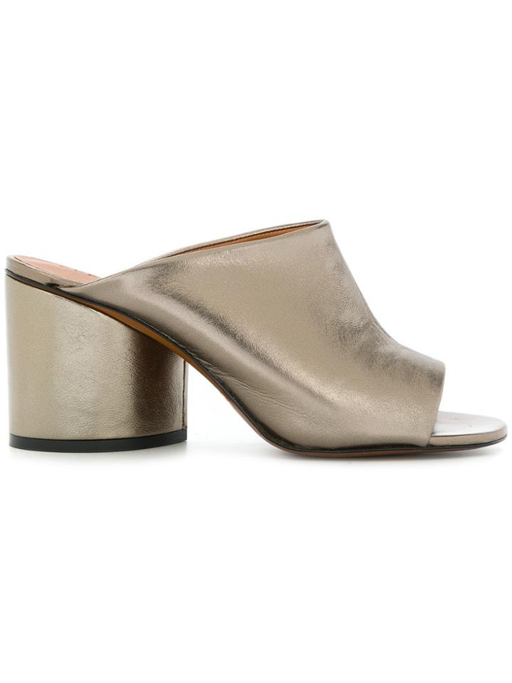 Robert Clergerie Open Toe Mules - Metallic