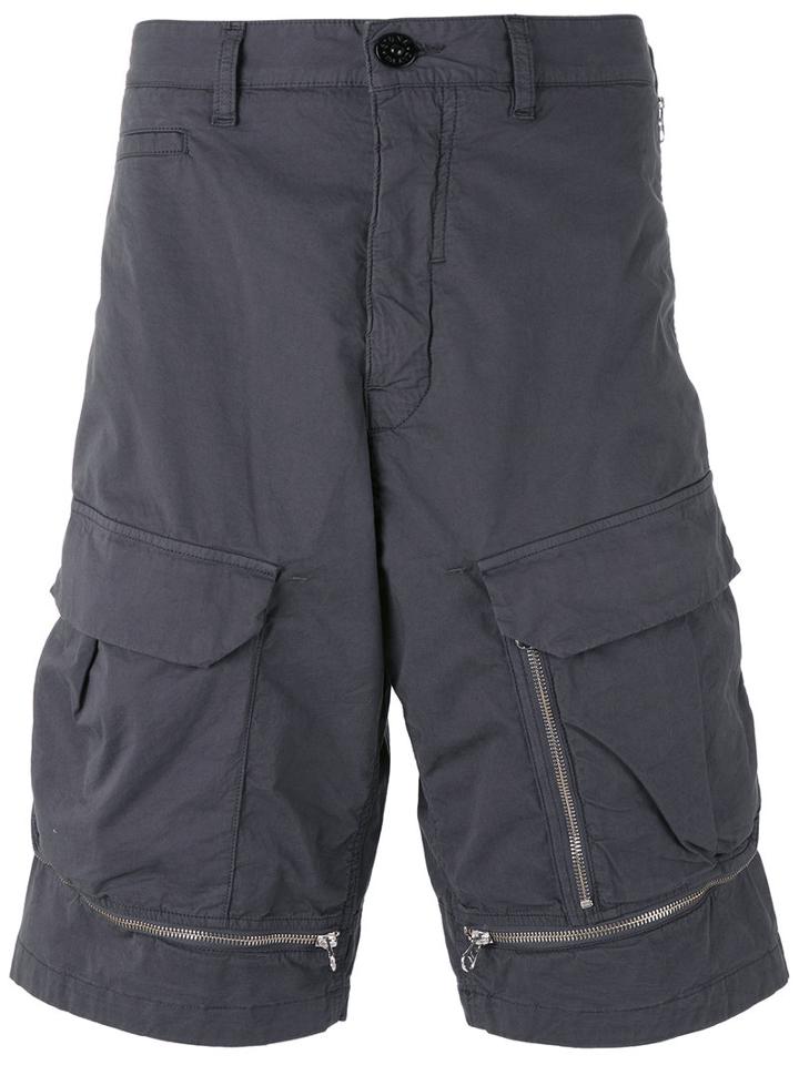 Stone Island Shadow Project - Zipped Details Cargo Shorts - Men - Cotton/spandex/elastane - 48, Grey, Cotton/spandex/elastane