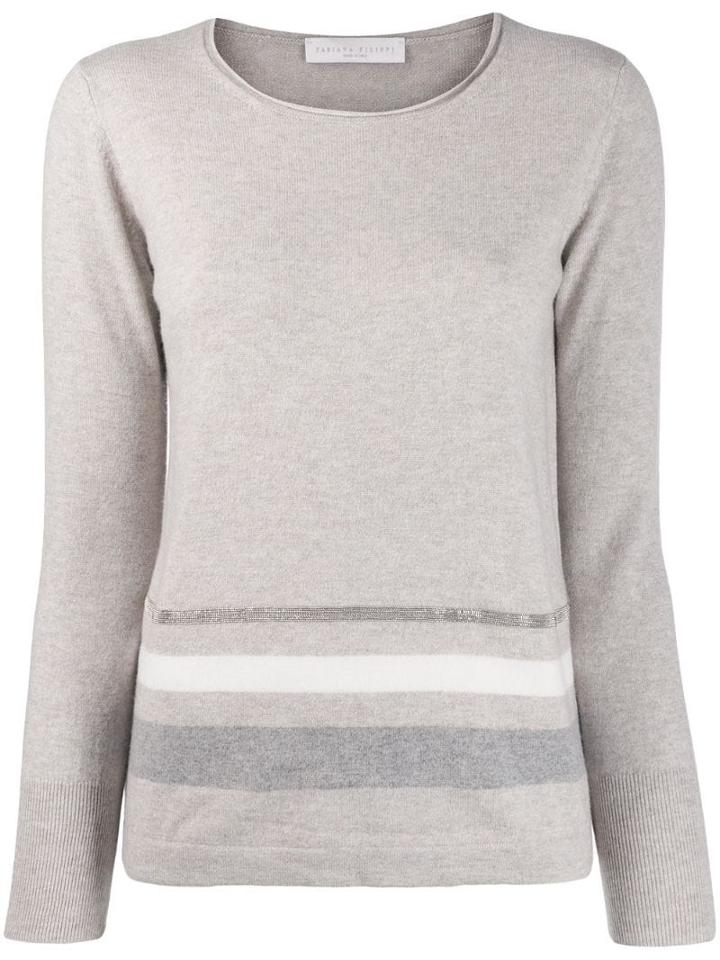 Fabiana Filippi Stripe Detail Jumper - Neutrals