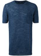 Roberto Collina Crew Neck Sweatshirt, Men's, Size: 54, Blue, Cotton/linen/flax/polyamide