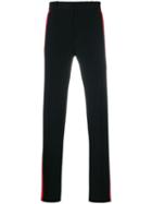 Alexander Mcqueen Side-stripe Straight Trousers - Black