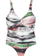 Lygia & Nanny Open Back Printed Swimsuit, Women's, Size: 46, Polyamide/spandex/elastane